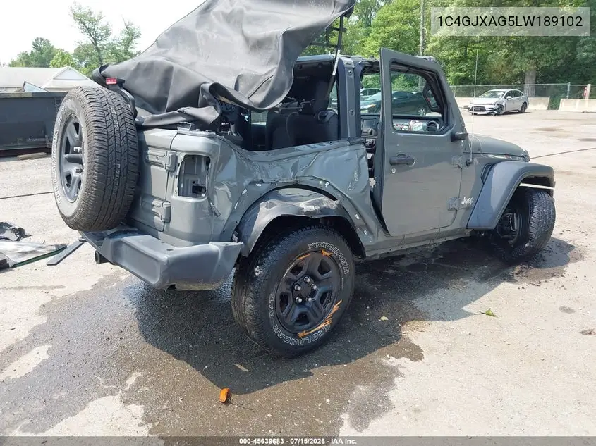 2020 Jeep Wrangler Sport 4X4 VIN: 1C4GJXAG5LW189102 Lot: 45639683