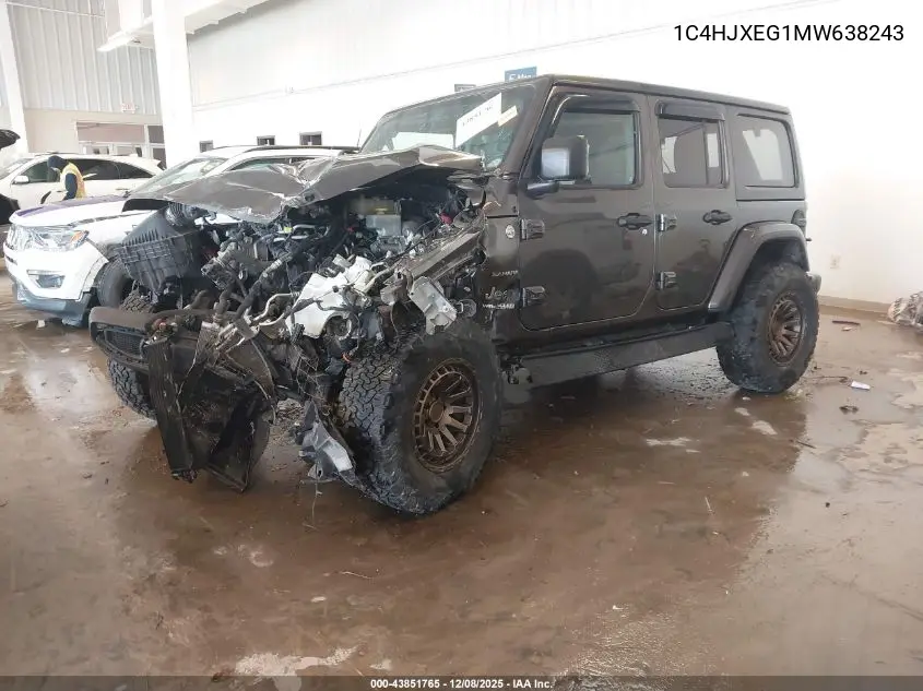 1C4HJXEG1MW638243 2021 Jeep Wrangler Unlimited Sahara 4X4