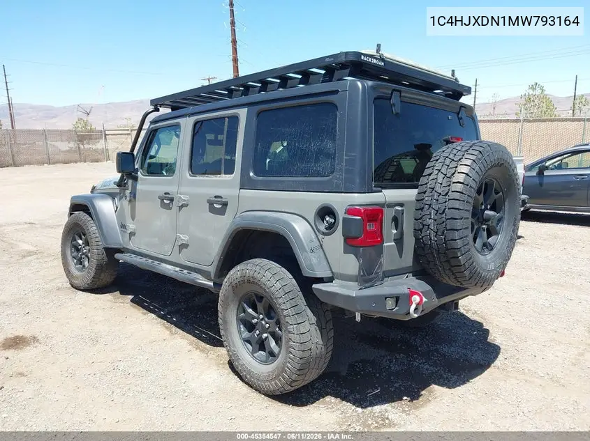 2021 Jeep Wrangler Unlimited Willys 4X4 VIN: 1C4HJXDN1MW793164 Lot: 45354547
