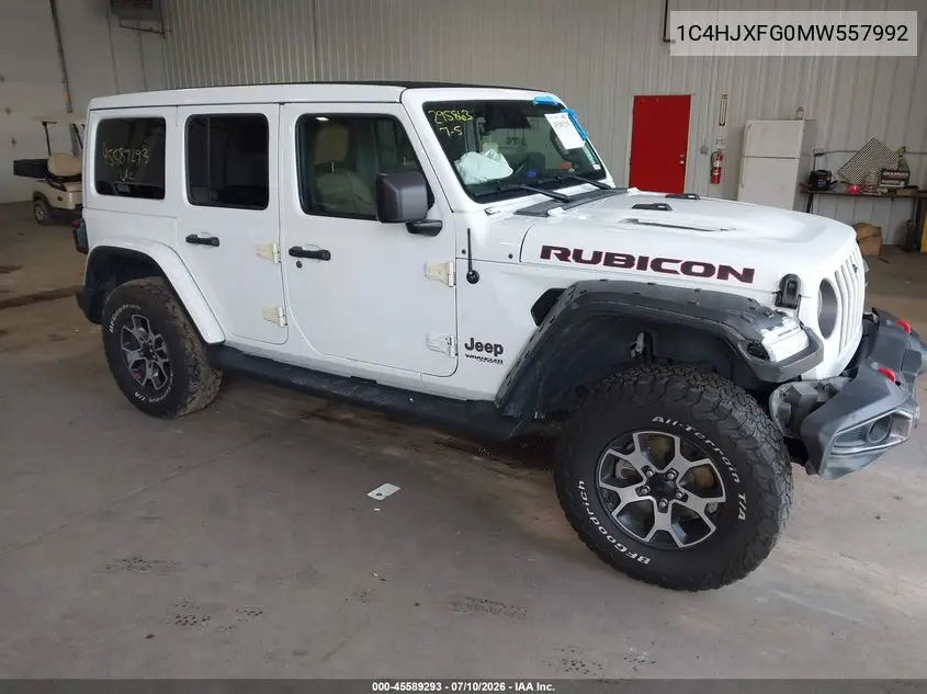 2021 Jeep Wrangler Unlimited Rubicon 4X4 VIN: 1C4HJXFG0MW557992 Lot: 45589293