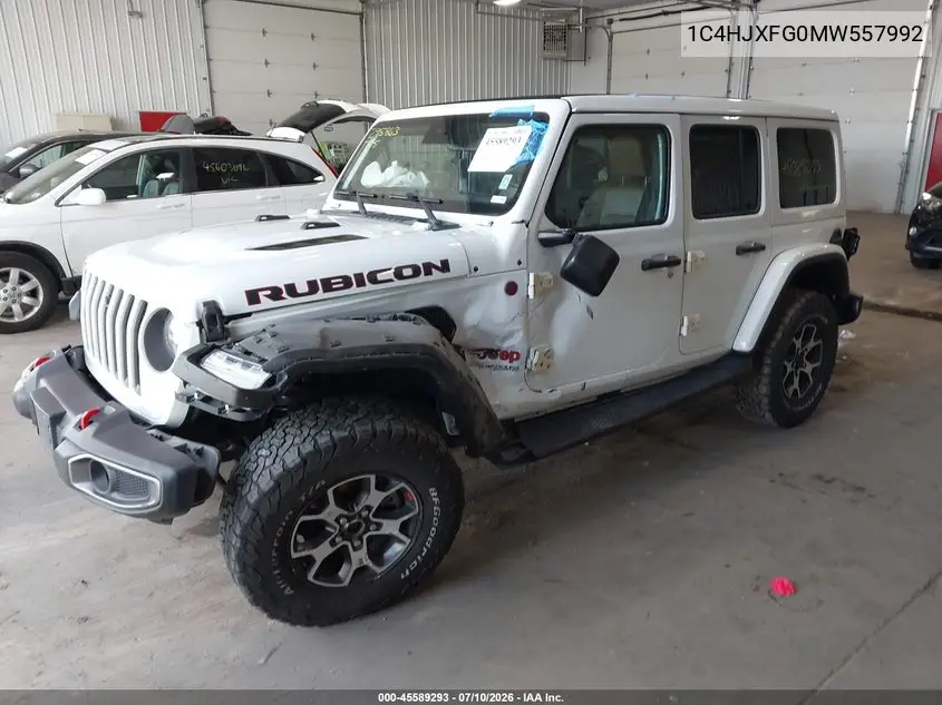 2021 Jeep Wrangler Unlimited Rubicon 4X4 VIN: 1C4HJXFG0MW557992 Lot: 45589293