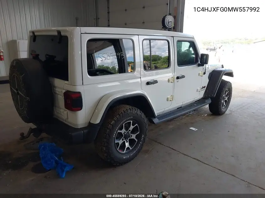 2021 Jeep Wrangler Unlimited Rubicon 4X4 VIN: 1C4HJXFG0MW557992 Lot: 45589293