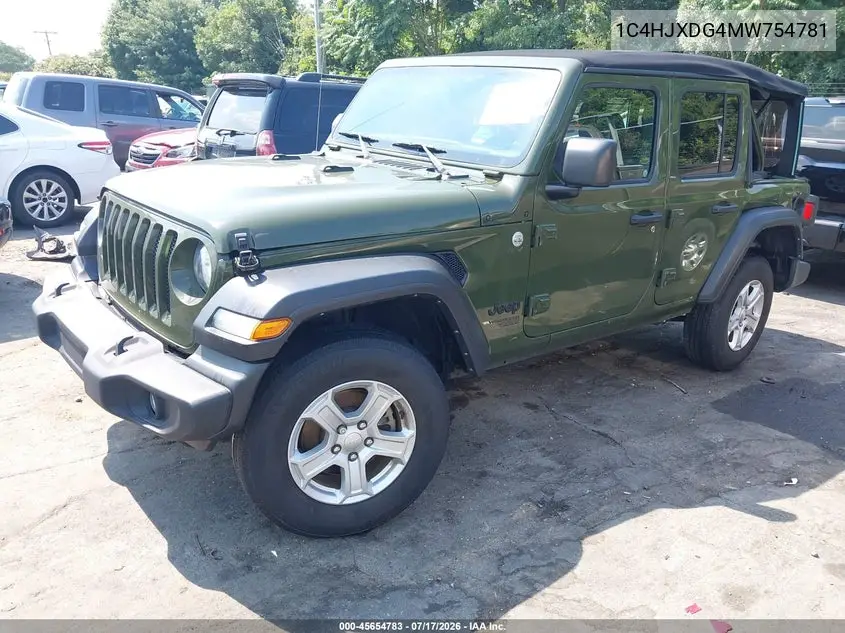 2021 Jeep Wrangler Unlimited Sport S 4X4 VIN: 1C4HJXDG4MW754781 Lot: 45654783