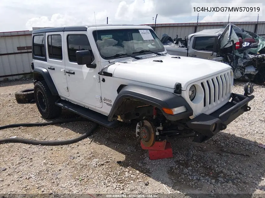 2021 Jeep Wrangler Unlimited Sport S 4X4 VIN: 1C4HJXDG7MW570919 Lot: 45662794