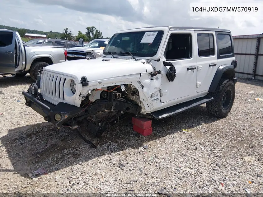 2021 Jeep Wrangler Unlimited Sport S 4X4 VIN: 1C4HJXDG7MW570919 Lot: 45662794