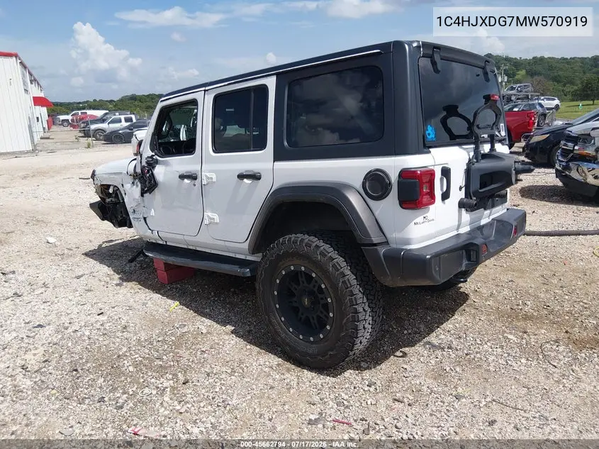 2021 Jeep Wrangler Unlimited Sport S 4X4 VIN: 1C4HJXDG7MW570919 Lot: 45662794