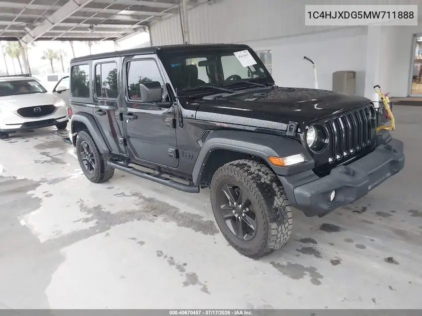 2021 Jeep Wrangler Unlimited Sport Altitude 4X4 VIN: 1C4HJXDG5MW711888 Lot: 45670457