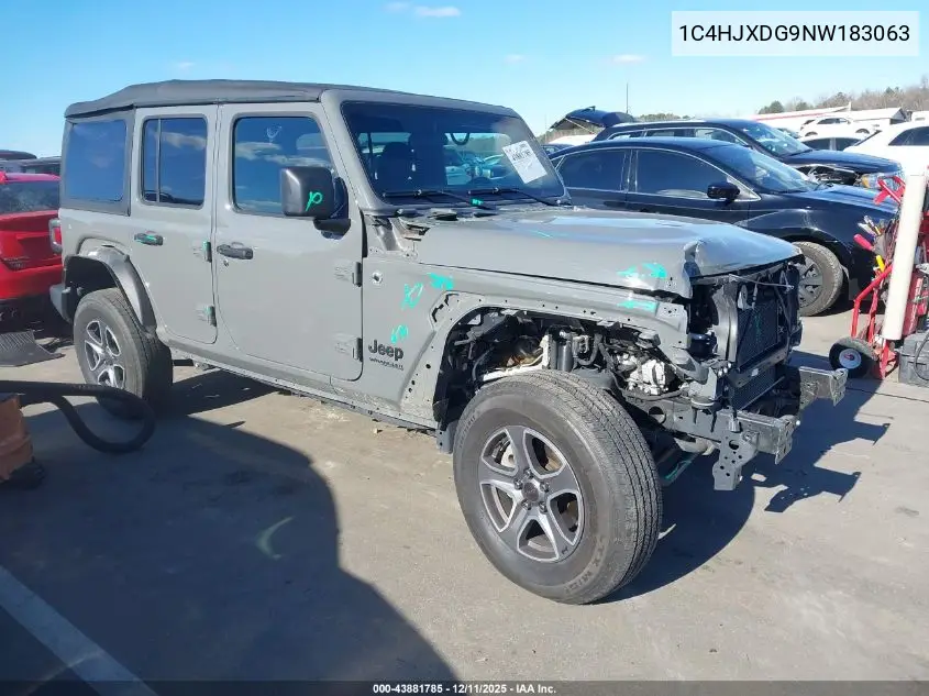 1C4HJXDG9NW183063 2022 Jeep Wrangler Unlimited Sport S 4X4