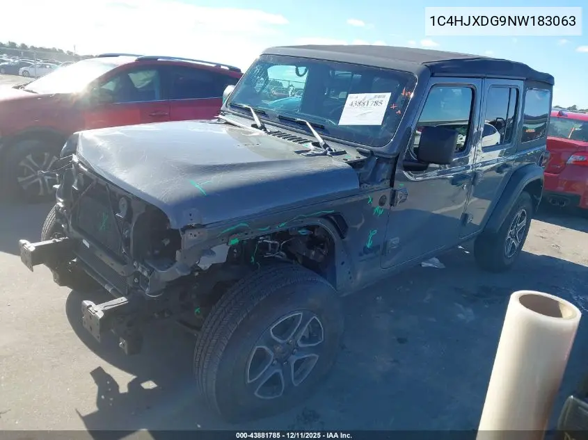 1C4HJXDG9NW183063 2022 Jeep Wrangler Unlimited Sport S 4X4