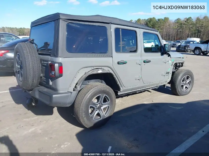 1C4HJXDG9NW183063 2022 Jeep Wrangler Unlimited Sport S 4X4