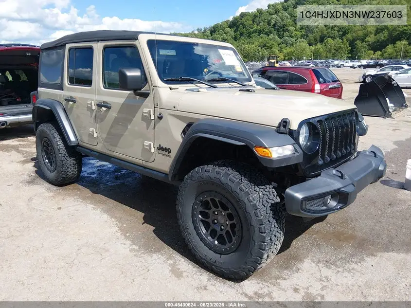 2022 Jeep Wrangler Unlimited Willys Sport 4X4 VIN: 1C4HJXDN3NW237603 Lot: 45430624