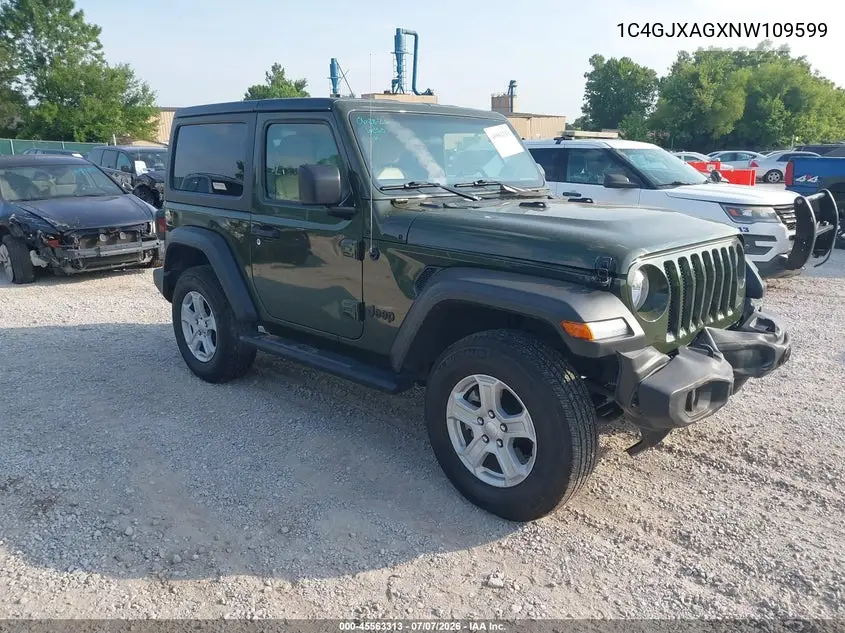 2022 Jeep Wrangler Sport S 4X4 VIN: 1C4GJXAGXNW109599 Lot: 45563313