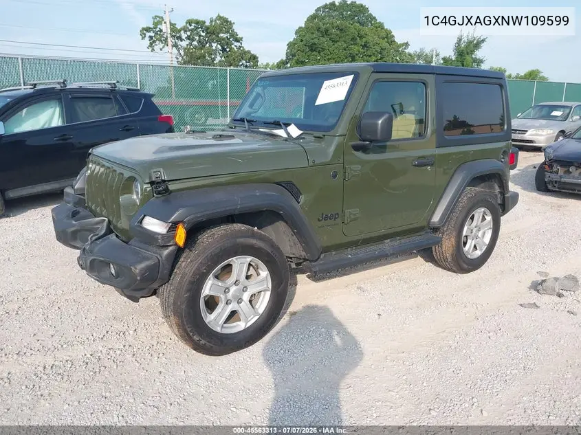 2022 Jeep Wrangler Sport S 4X4 VIN: 1C4GJXAGXNW109599 Lot: 45563313