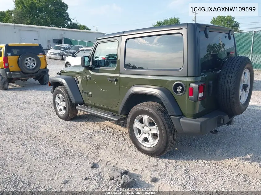 2022 Jeep Wrangler Sport S 4X4 VIN: 1C4GJXAGXNW109599 Lot: 45563313