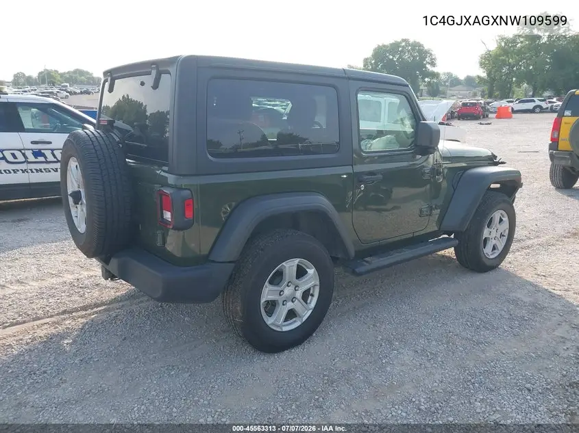 2022 Jeep Wrangler Sport S 4X4 VIN: 1C4GJXAGXNW109599 Lot: 45563313