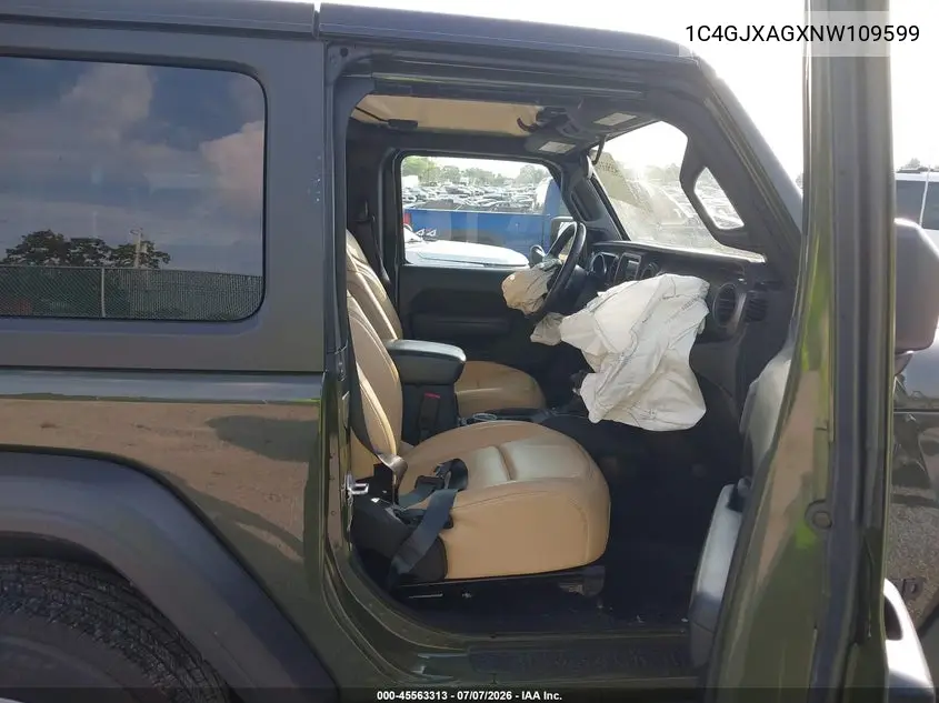 2022 Jeep Wrangler Sport S 4X4 VIN: 1C4GJXAGXNW109599 Lot: 45563313