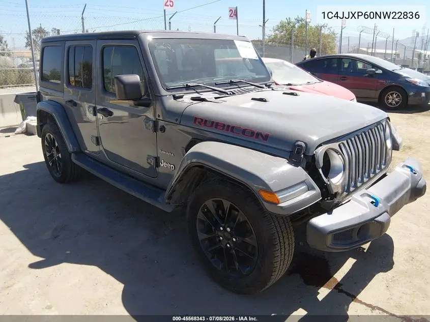 2022 Jeep Wrangler 4Xe Unlimited Sahara 4X4 VIN: 1C4JJXP60NW228363 Lot: 45568343