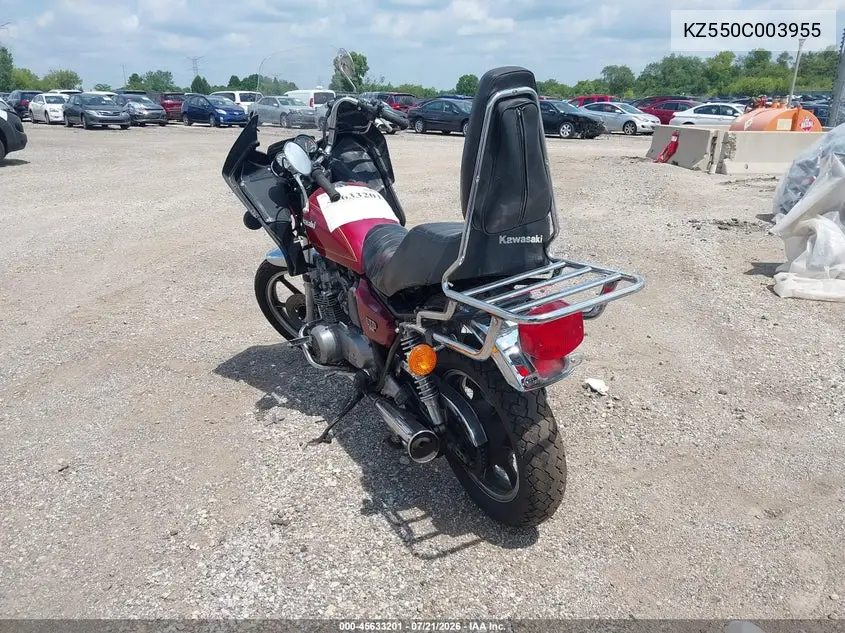 1980 Kawasaki Kz550 VIN: KZ550C003955 Lot: 45633201