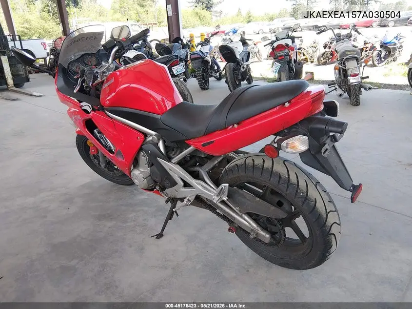 2007 Kawasaki Ex650 A VIN: JKAEXEA157A030504 Lot: 45176423
