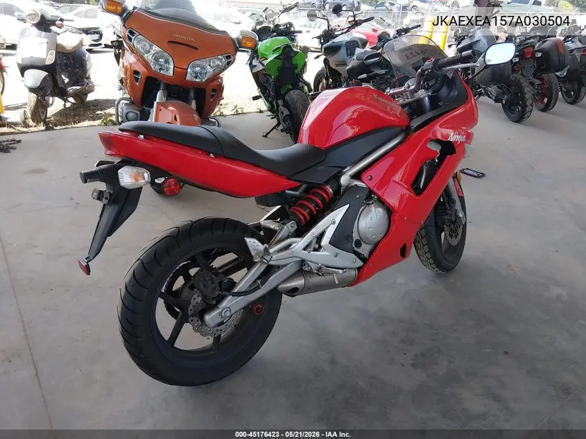 2007 Kawasaki Ex650 A VIN: JKAEXEA157A030504 Lot: 45176423