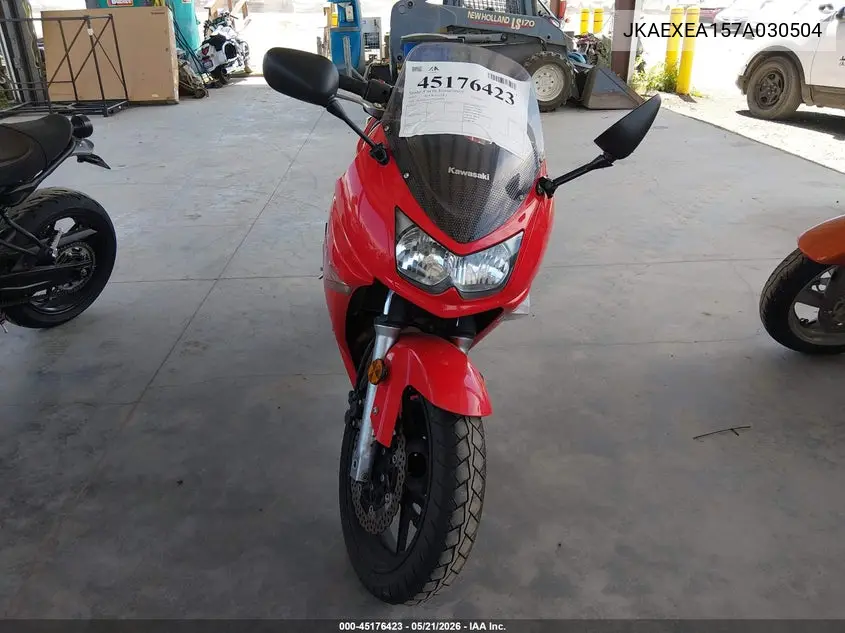 2007 Kawasaki Ex650 A VIN: JKAEXEA157A030504 Lot: 45176423