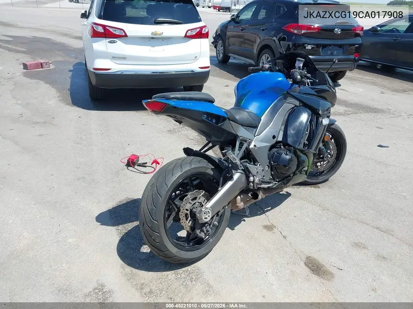 2012 Kawasaki Zx1000 G VIN: JKAZXCG19CA017908 Lot: 45221010