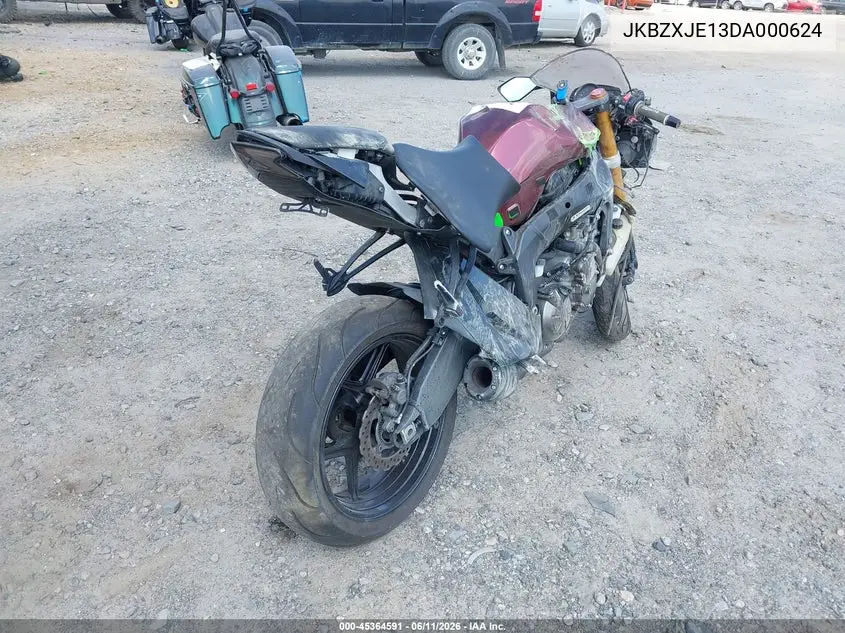 2013 Kawasaki Zx636 E VIN: JKBZXJE13DA000624 Lot: 45364591
