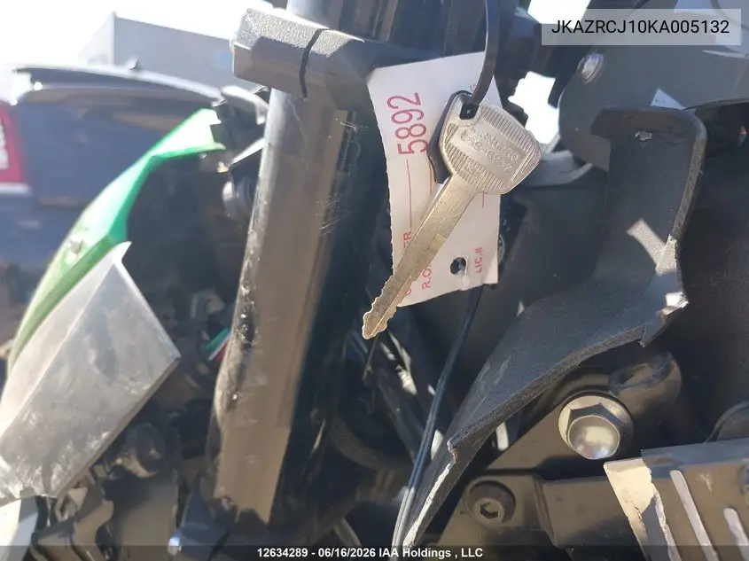 2019 Kawasaki Zr1000 J VIN: JKAZRCJ10KA005132 Lot: 12634289