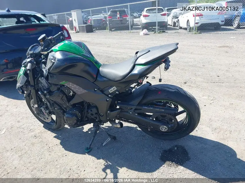 2019 Kawasaki Zr1000 J VIN: JKAZRCJ10KA005132 Lot: 12634289