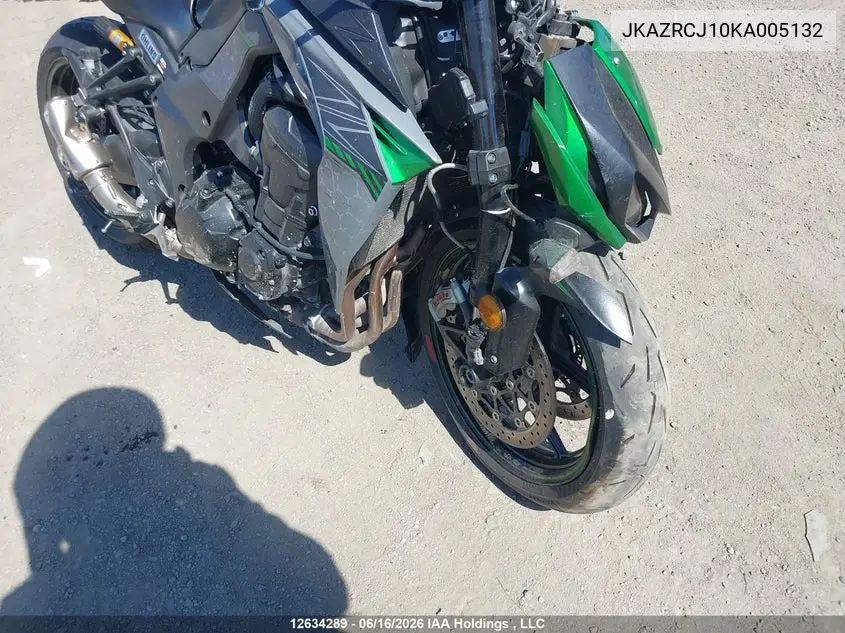 2019 Kawasaki Zr1000 J VIN: JKAZRCJ10KA005132 Lot: 12634289
