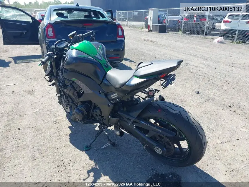 2019 Kawasaki Zr1000 J VIN: JKAZRCJ10KA005132 Lot: 12634289