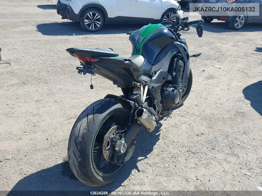 2019 Kawasaki Zr1000 J VIN: JKAZRCJ10KA005132 Lot: 12634289
