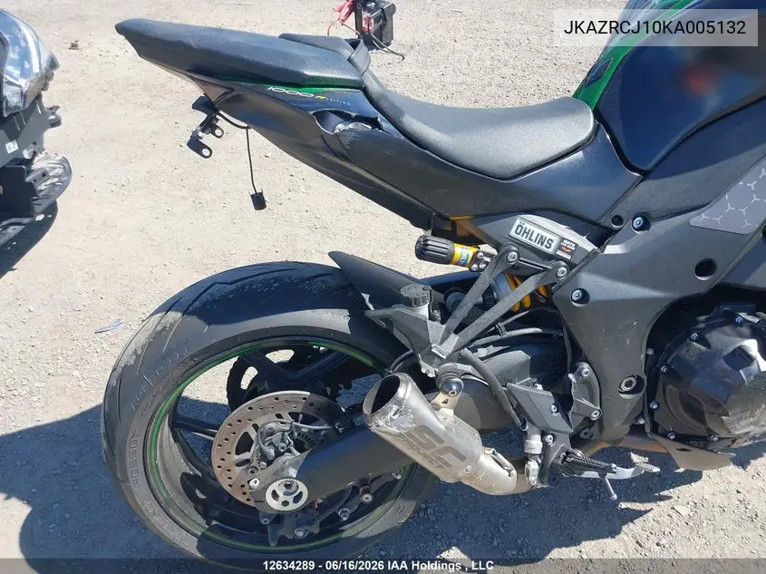 2019 Kawasaki Zr1000 J VIN: JKAZRCJ10KA005132 Lot: 12634289