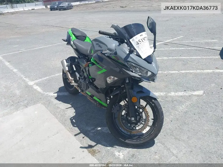 2019 Kawasaki Ex400 VIN: JKAEXKG17KDA36773 Lot: 45197263