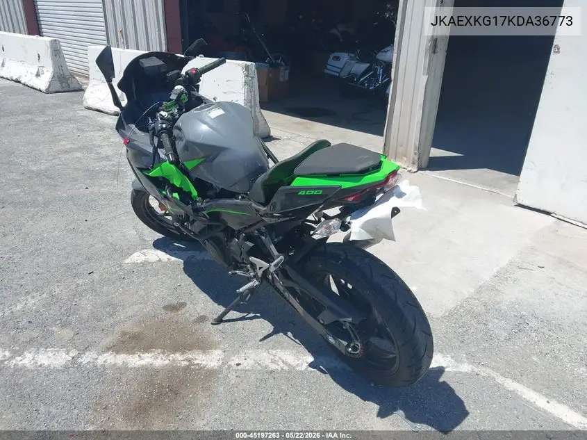 2019 Kawasaki Ex400 VIN: JKAEXKG17KDA36773 Lot: 45197263
