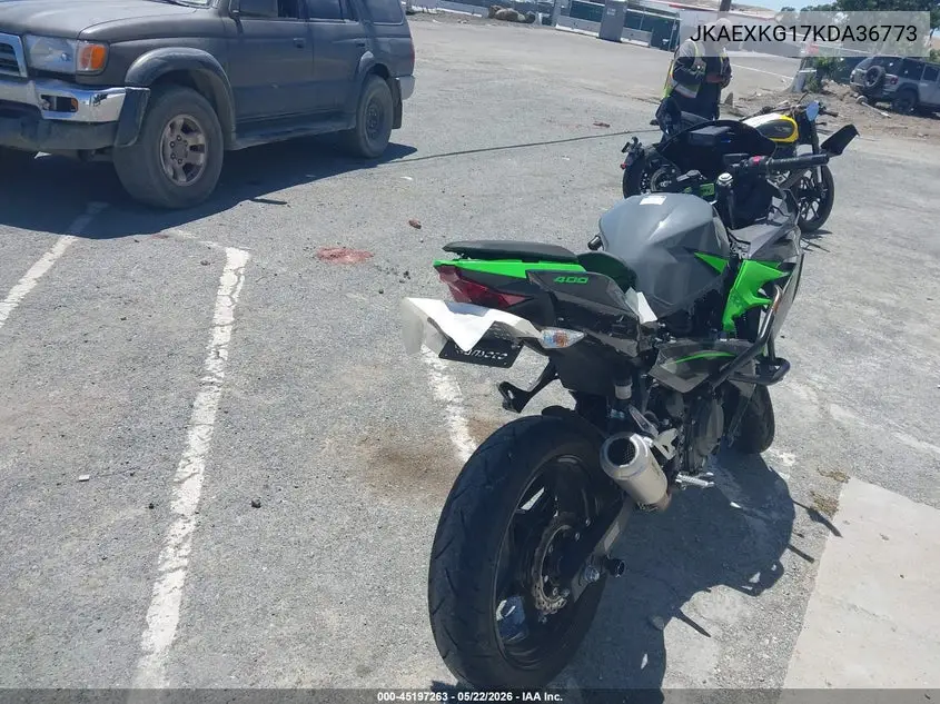 2019 Kawasaki Ex400 VIN: JKAEXKG17KDA36773 Lot: 45197263
