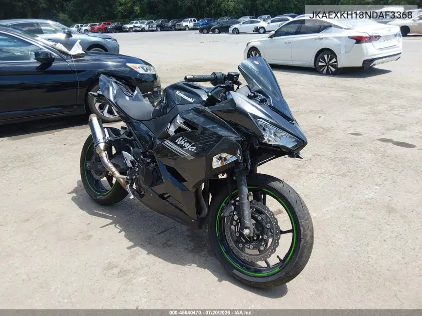 2022 Kawasaki Ex400 VIN: JKAEXKH18NDAF3368 Lot: 45640470
