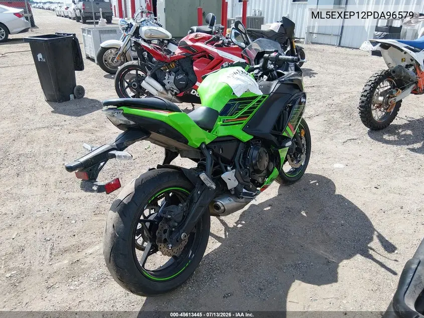 2023 Kawasaki Ex650 P VIN: ML5EXEP12PDA96579 Lot: 45613445