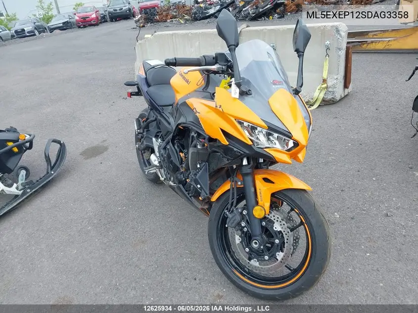 2025 Kawasaki Ex650 P VIN: ML5EXEP12SDAG3358 Lot: 12625934