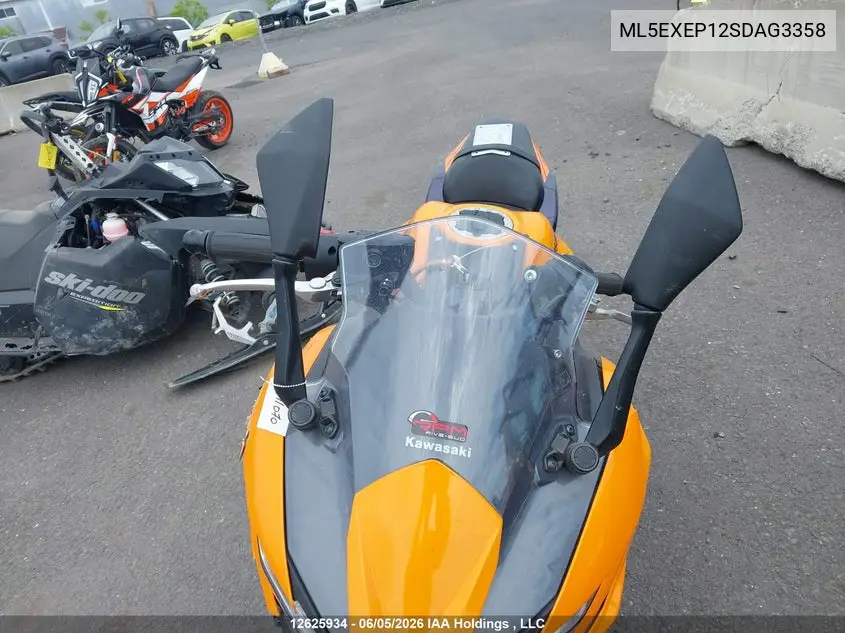 2025 Kawasaki Ex650 P VIN: ML5EXEP12SDAG3358 Lot: 12625934