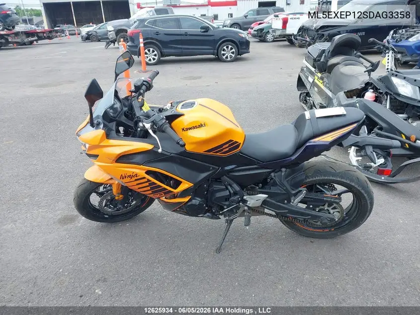 2025 Kawasaki Ex650 P VIN: ML5EXEP12SDAG3358 Lot: 12625934