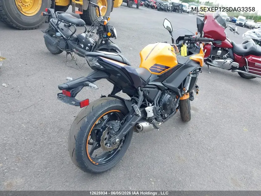 2025 Kawasaki Ex650 P VIN: ML5EXEP12SDAG3358 Lot: 12625934