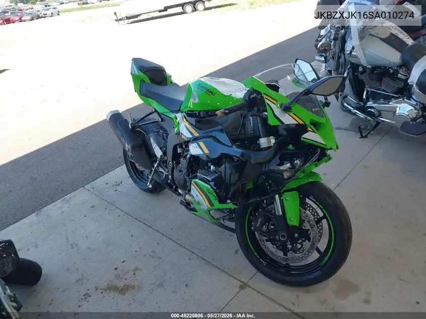 2025 Kawasaki Zx636 K VIN: JKBZXJK16SA010274 Lot: 45225806