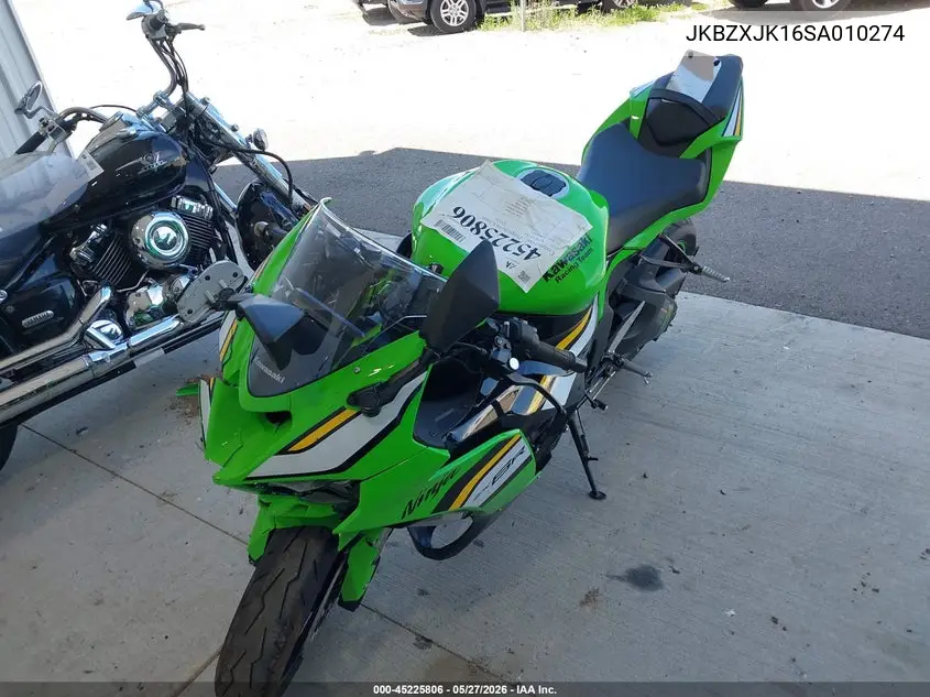 2025 Kawasaki Zx636 K VIN: JKBZXJK16SA010274 Lot: 45225806