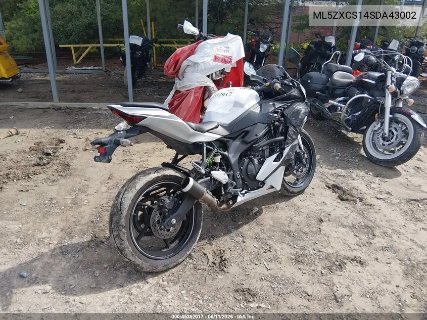 2025 Kawasaki Zx400 S VIN: ML5ZXCS14SDA43002 Lot: 45352017