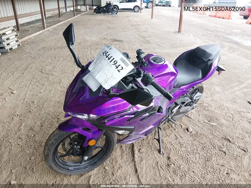 2025 Kawasaki Ex500 H VIN: ML5EXGH15SDA62090 Lot: 45441942