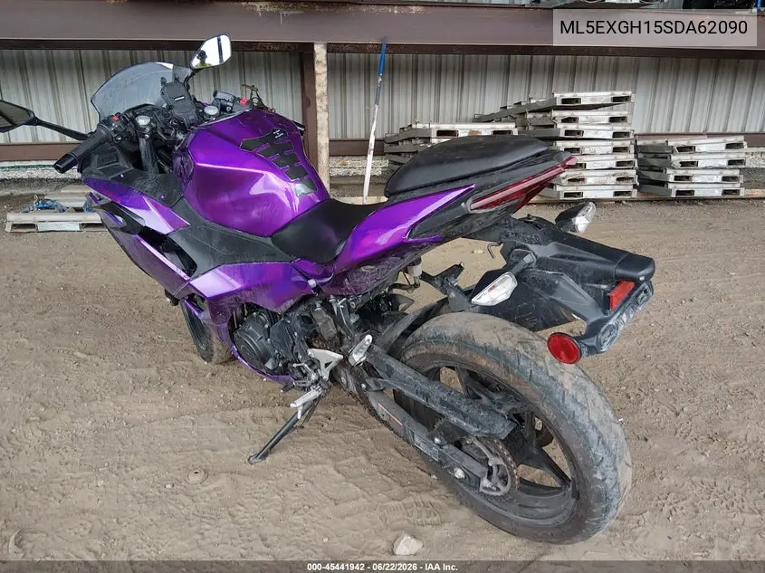 2025 Kawasaki Ex500 H VIN: ML5EXGH15SDA62090 Lot: 45441942