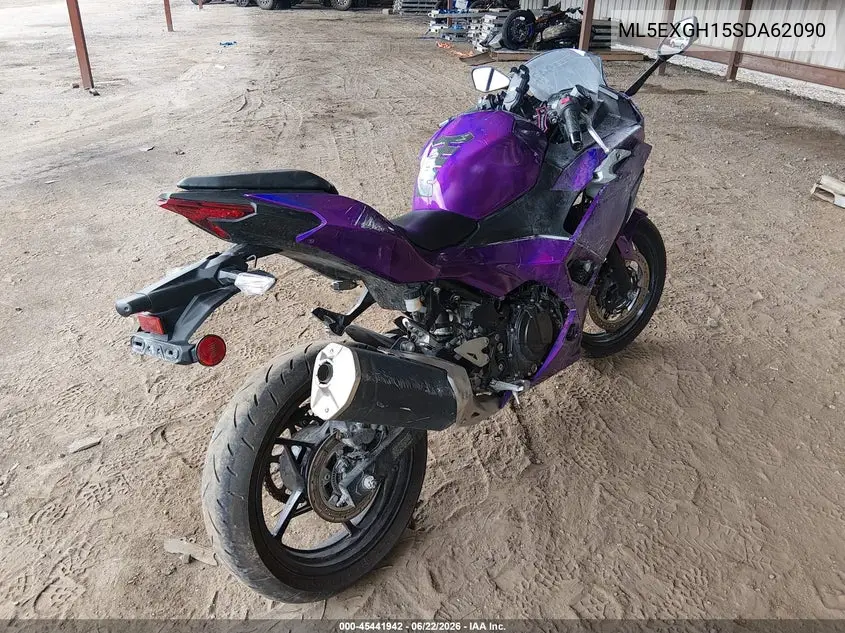 2025 Kawasaki Ex500 H VIN: ML5EXGH15SDA62090 Lot: 45441942