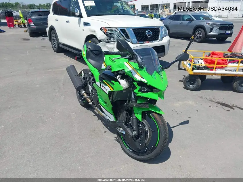 2025 Kawasaki Ex500 H VIN: ML5EXGH19SDA34034 Lot: 45531631