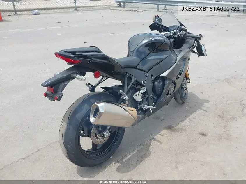 2026 Kawasaki Zx1000 VIN: JKBZXXB16TA000722 Lot: 45392101